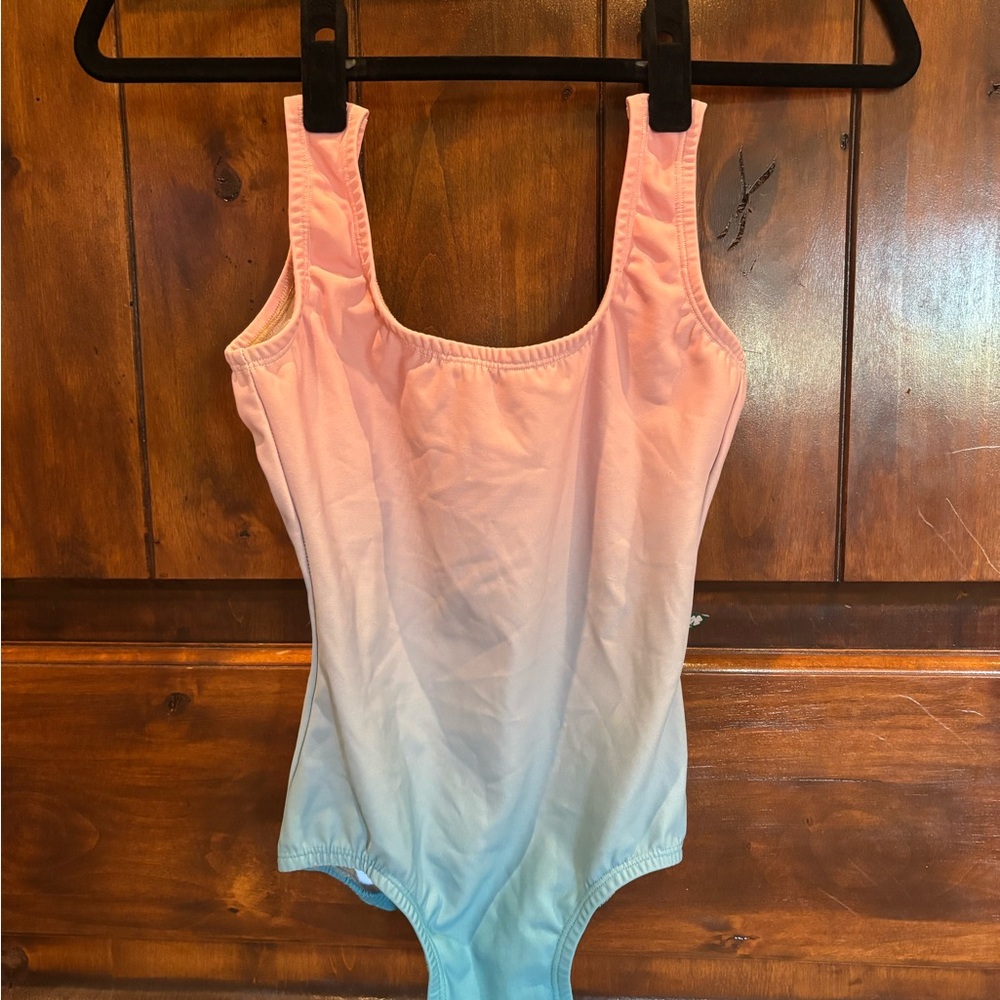🩰 LuckyLeo brand Pink and Blue Ombre ballet leotard, size S, EUC